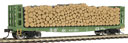 Atlas Model Railroad Co. 42' Pulpwood Flat Car Burlington Northern #611301 (Green, White, Yellow)