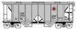 Bowser Manufacturing Co. 70-Ton 2-Bay Covered Hopper – Lehigh & New England LNE 12703