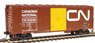 Herpa Models 40' NSC Rebuilt Box Car w/No Roofwalk and Short Ladders - Canadian National - 'Noodle' Herald w/Yellow Door