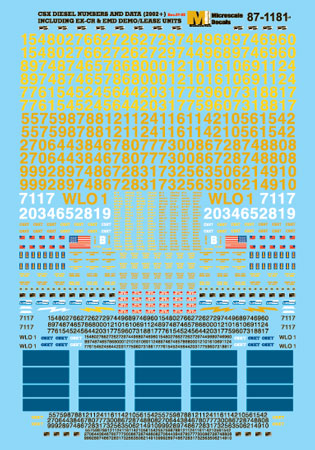 CSX Diesel Numbers & Data Decals CSX by Microscale, Inc ...