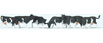 Preiser Kg Black & White Cows (Pack of 6) (N Scale)