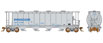 Rapido Trains, Inc. 3800 Cu. Ft. Cylindrical Covered Hopper 6-Pack - Procor UNPX Set #2 (Light Grey Repaint, Blue Logo) UNPX 121404, 121427, 121423, 121410, 121418, 121406