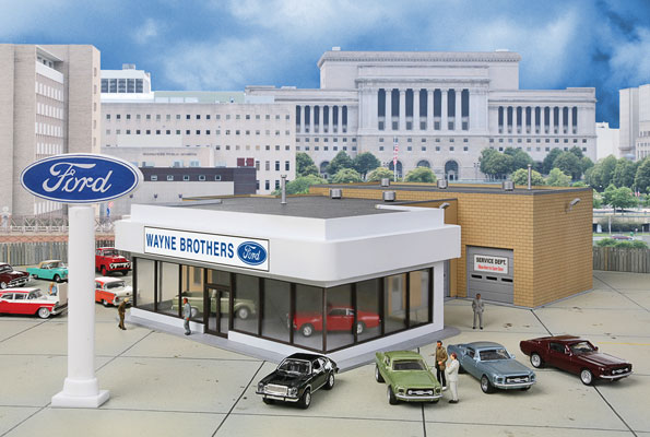 Wayne Bros. Ford Dealership by Walthers dallasmodelworks.com