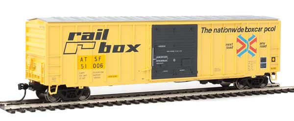 50' ACF Exterior-Post Boxcar (Ex-Railbox) Santa Fe by Walthers ...