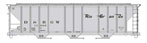 WalthersMainline 50' Pullman-Standard PS2-CD 4427 3-Bay Covered Hopper - Denver & Rio Grande Western D&RGW 15006