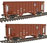 Walthers Gold Line Greenville 100-Ton Twin Hopper (2-Pack) Union Pacific – Southern Pacific